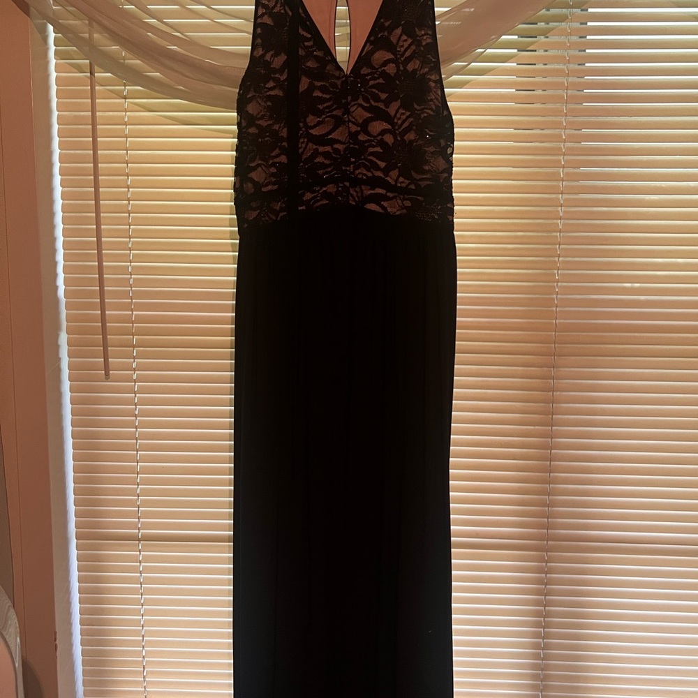 Night Way Collections Black Backless Lace Dress